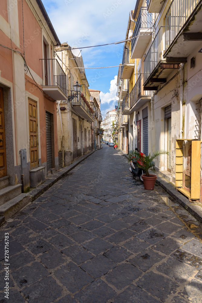 Picturesque narrow street in town of Pizzo