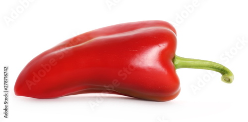 Fresh red pepper, paprika isolated on white background 