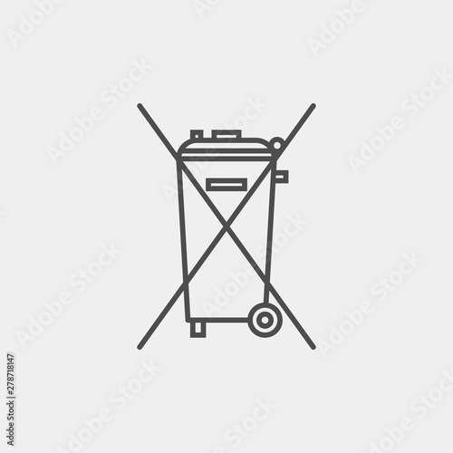 Not throw flat vector sign. Utilization flat vector sign