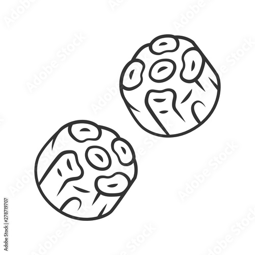 Oxtails linear icon. Butchers meat. Spanish cuisine. Butchery business. Meat production and sale. Thin line illustration. Contour symbol. Vector isolated outline drawing. Editable stroke