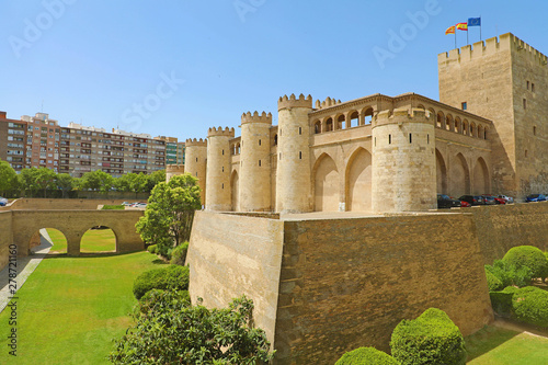 Aljaferia Palace in Zaragoza, a medieval castle built in 11th during Islamic domination of the Spain