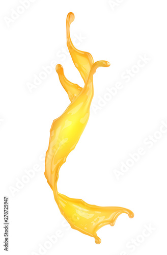 splash of citrus juice. Vector realistic illustration on white background.