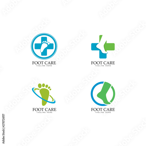 Foot care logo template design concept