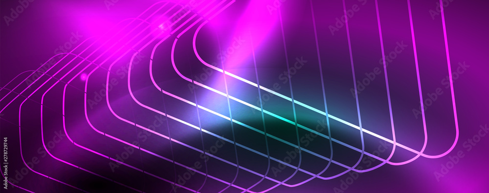 Shiny glowing design background, neon style lines, technology concept, vector Shiny glowing design background, neon style lines, technology concept, vector