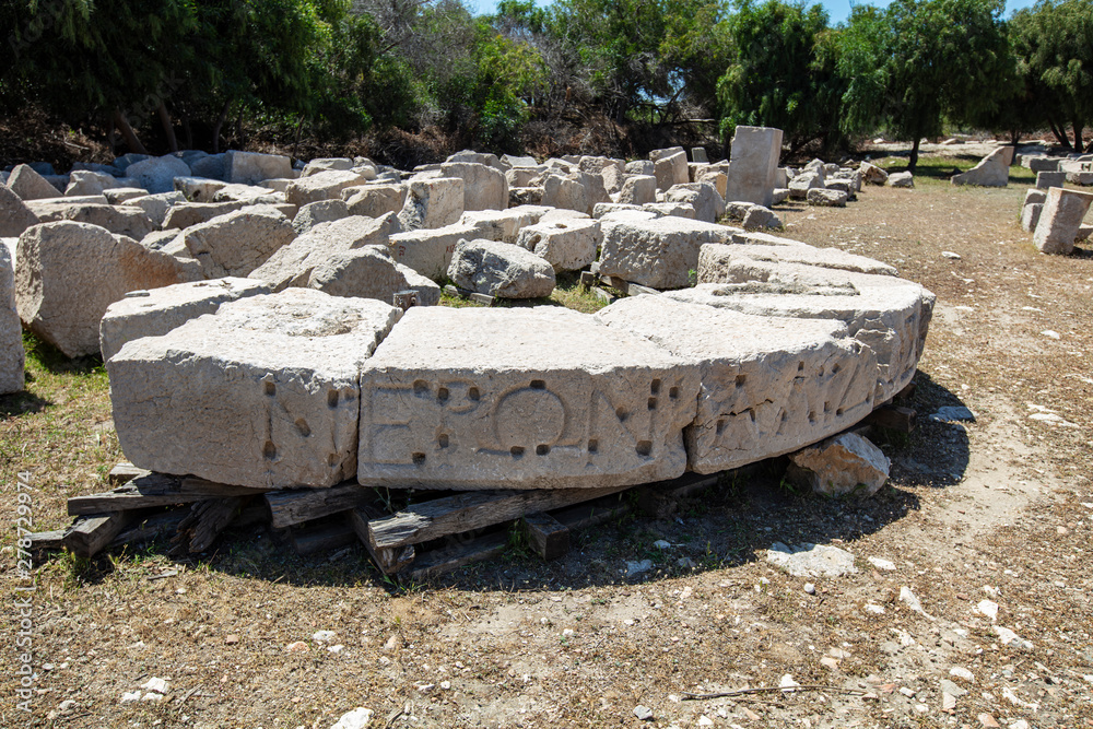 Patara (Pttra). Ruins of the ancient Lycian city Patara. Amphi-theatre and the assembly hall of Lycia public. Patara was at the Lycia (Lycian) League's capital. Aerial view shooting. Antalya, TURKEY Patara (Pttra). Ruins of the ancient Lycian city Patara. Amphi-theatre and the assembly hall of Lycia public. Patara was at the Lycia (Lycian) League's capital. Aerial view shooting. Antalya, TURKEY