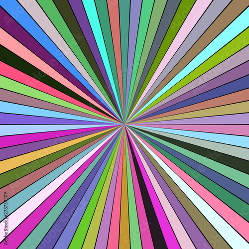 Colorful abstract hypnotic blast concept background - vector star burst illustration