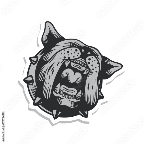illustration of roar bulldog sticker