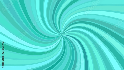 Turquoise abstract psychedelic striped spiral background design - vector illustration from curved rays