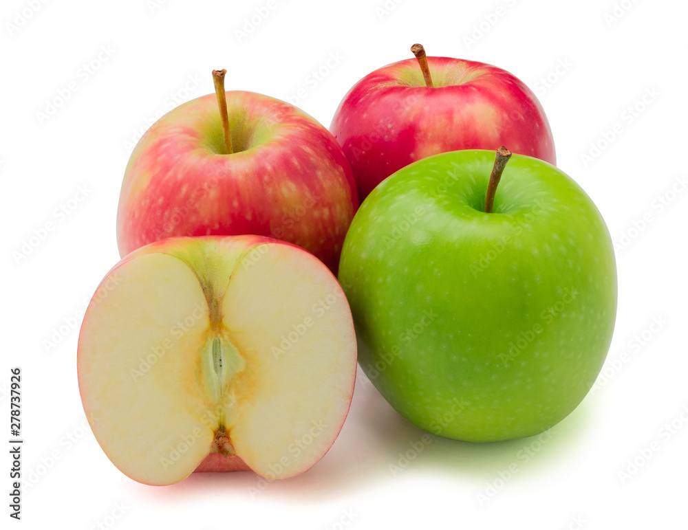 Red and green apples isolated on white background Red and green apples isolated on white background