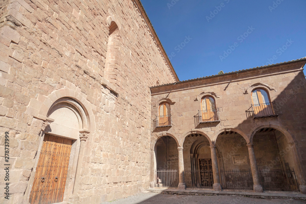 Sant Joan de les Abadesses, Catalonia, Spain. Exterior view of Monastery of Sant Joan, romanesque and gothic style.