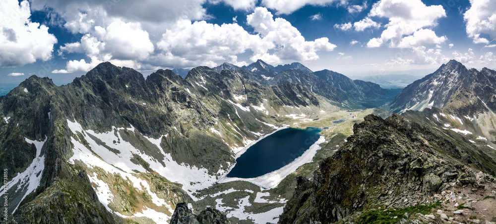 Veľké Hincovo pleso in Hight Tatras, view from Koprovsky stit