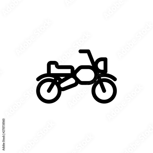 flat line motor cycle, motor cross icon symbol sign, logo template, vector, eps 10