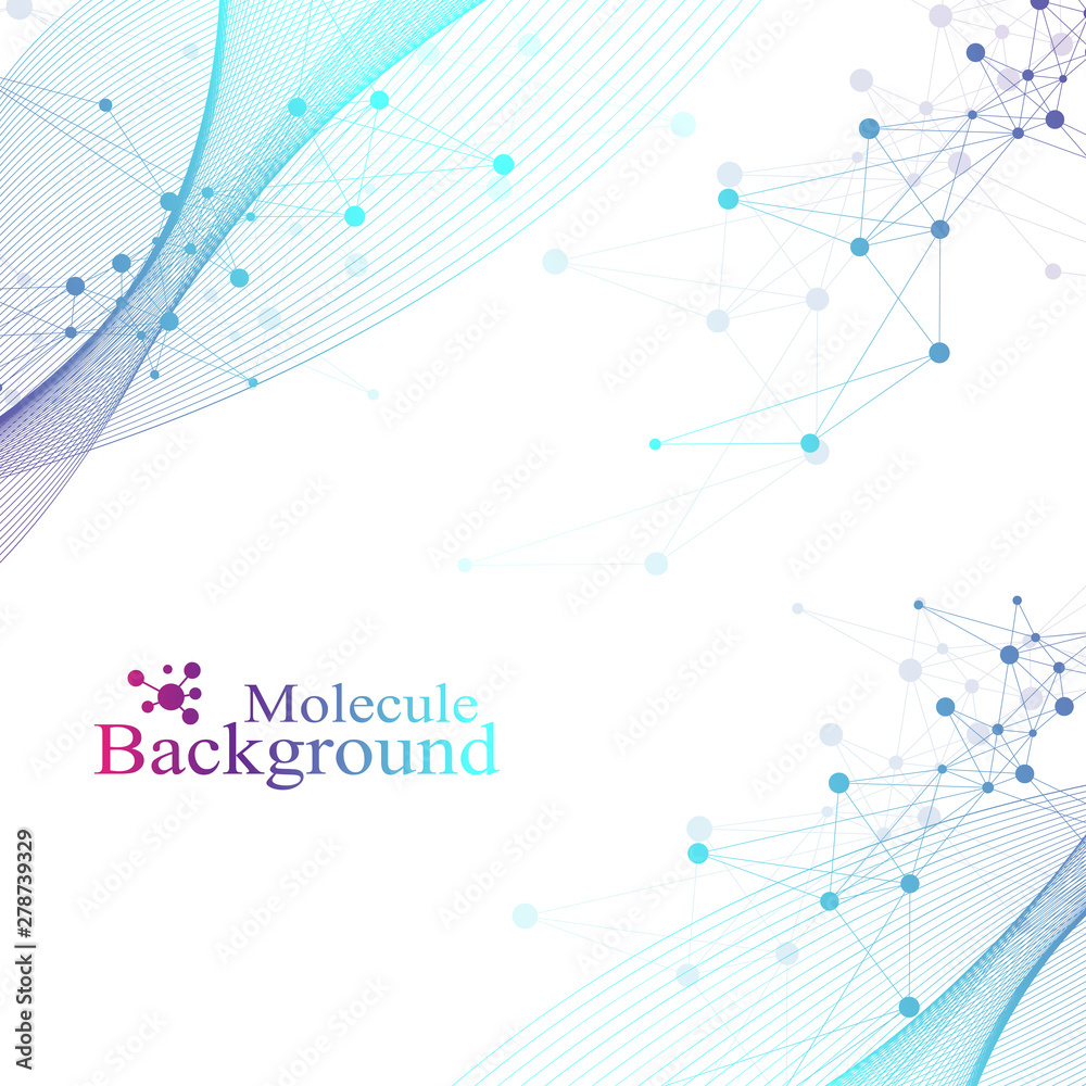 Big Genomic Data Visualization. DNA helix, DNA strand, DNA Test. Molecule or atom, neurons. Abstract structure for Science or medical background, banner Big Genomic Data Visualization. DNA helix, DNA strand, DNA Test. Molecule or atom, neurons. Abstract structure for Science or medical background, banner