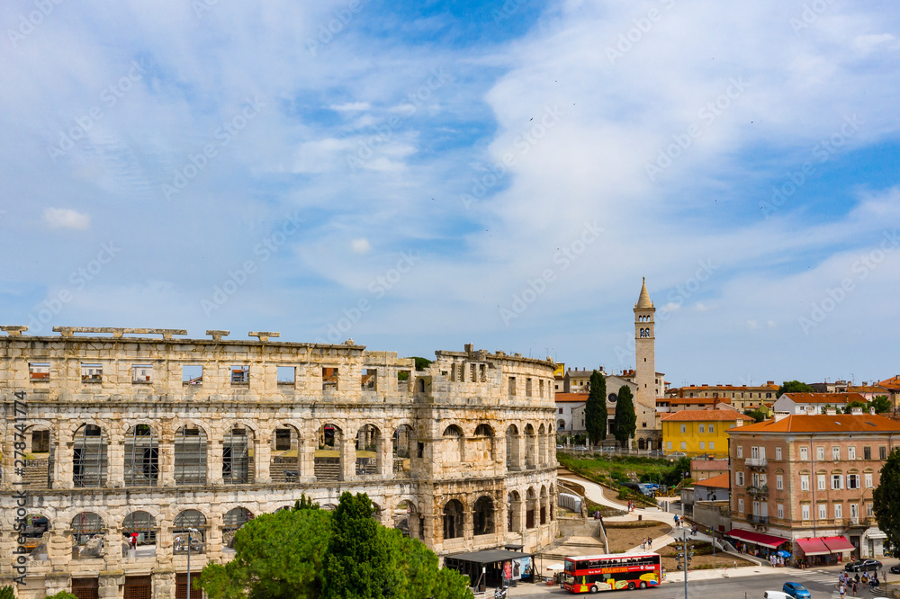 Aerial view of old town and ancient architecture building