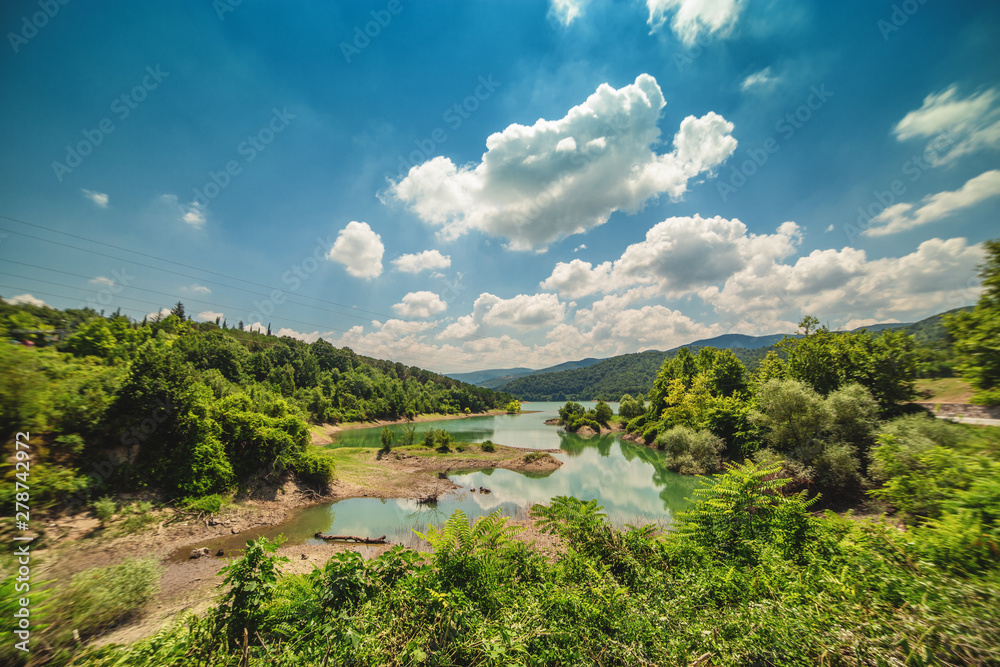 Wonderful landscape with lake Gokce Baraji in Yalova Wonderful landscape with lake Gokce Baraji in Yalova