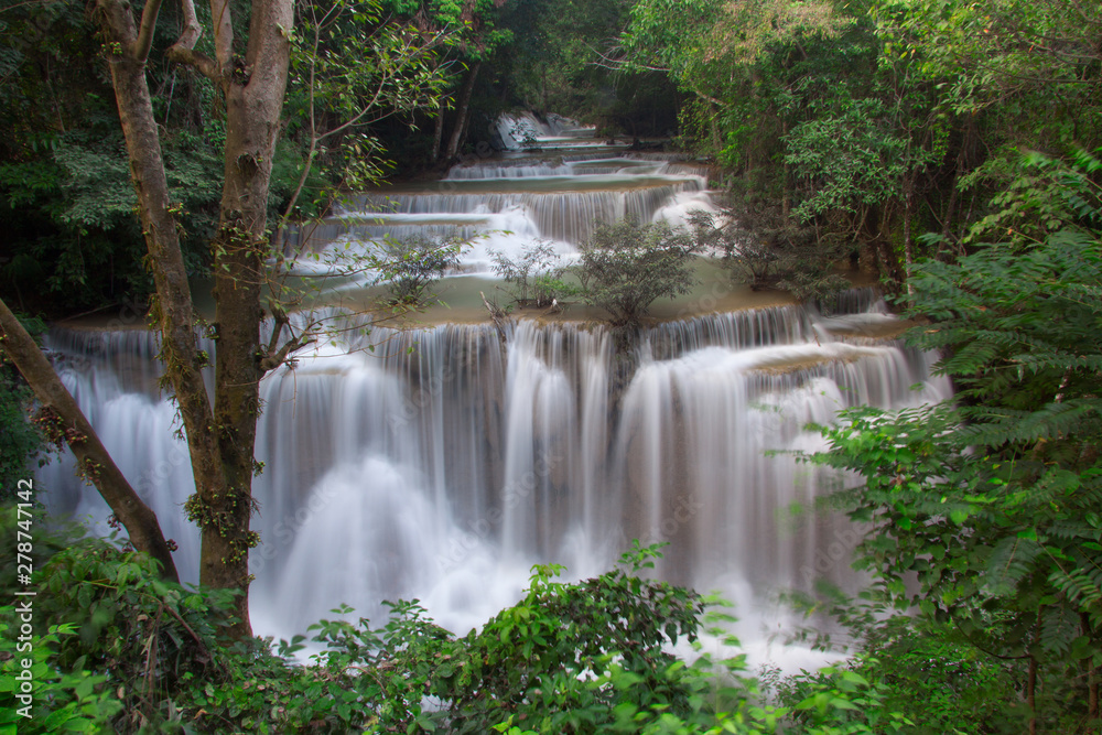 Huaymaekamin Waterfall is beautiful waterfall in Kanchanaburi , Thailand