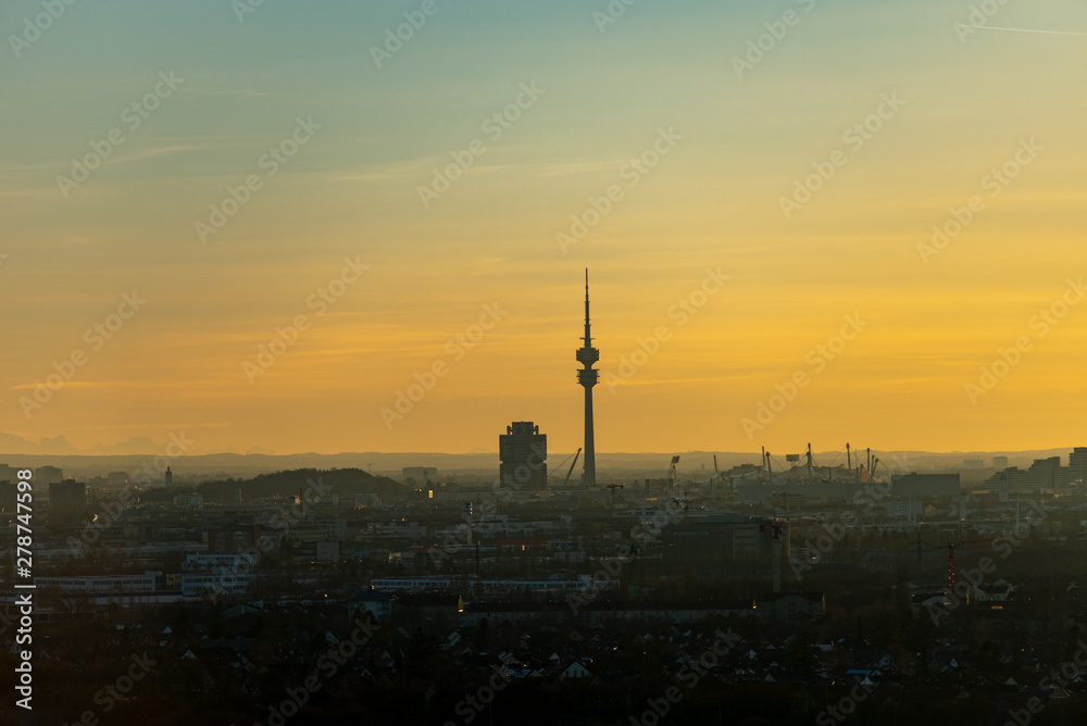 Obraz premium Silhouette von München