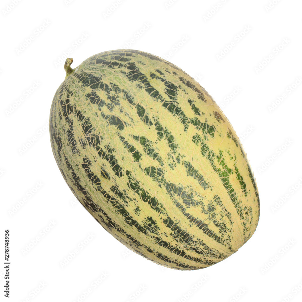 fresh green melon isolated on white background fresh green melon isolated on white background