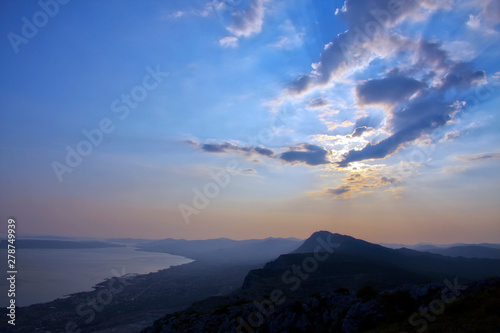 sunset over the bay