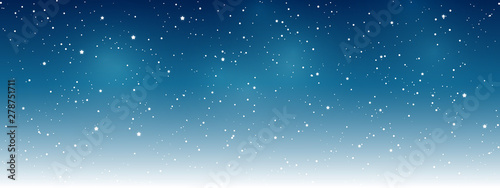 Shiny stars on night sky background - horizontal panoramic banner for Your design photo