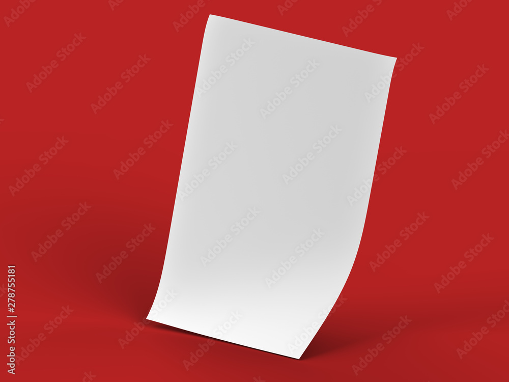 Empty paper sheet in A4 format - 3d illustration