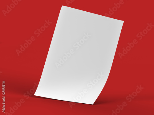 Empty paper sheet in A4 format - 3d illustration