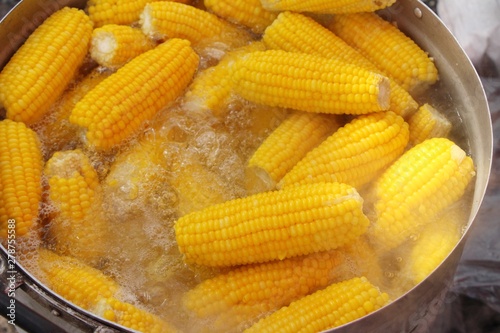 Corn boil is delicious at street food (