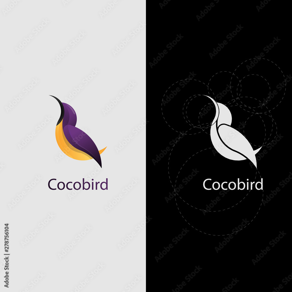 icon logo bird with golden ratio style Stock Vector | Adobe Stock