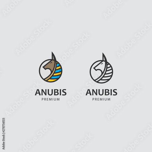 minimalist logo with anubis god concept