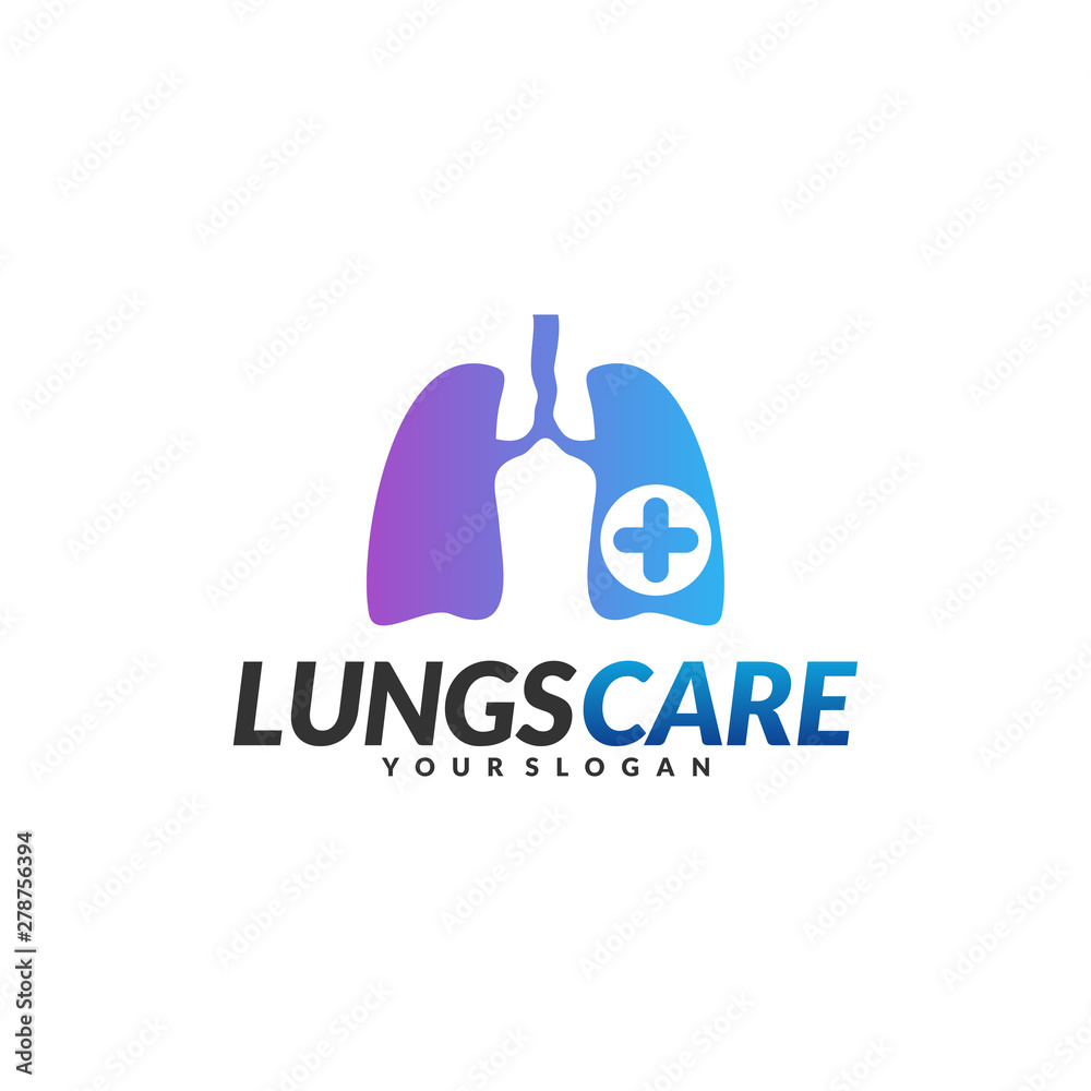Lungs Health Care Logo Design Concept Vector. Lungs with Health icon logo template Lungs Health Care Logo Design Concept Vector. Lungs with Health icon logo template