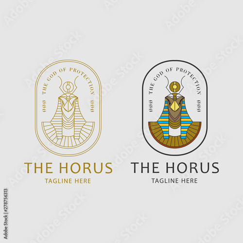 icon logo of god horus with line art concept