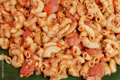 Spaghetti with pork delicious at street food