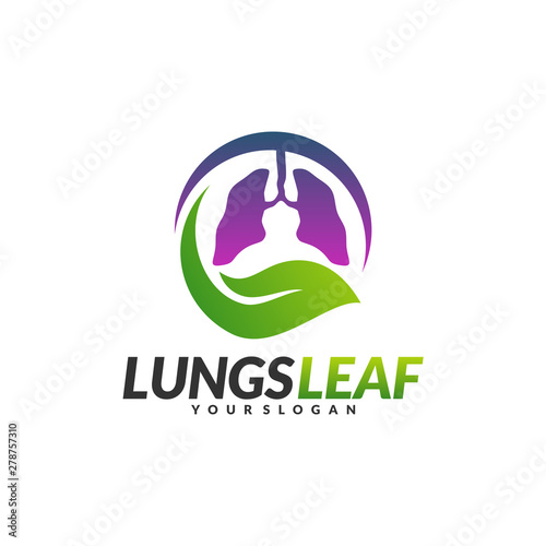Lungs Health Care Logo Design Concept Vector. Eco Lungs icon logo template. Nature Lungs Logo Vector. Lungs Leaf Logo Template