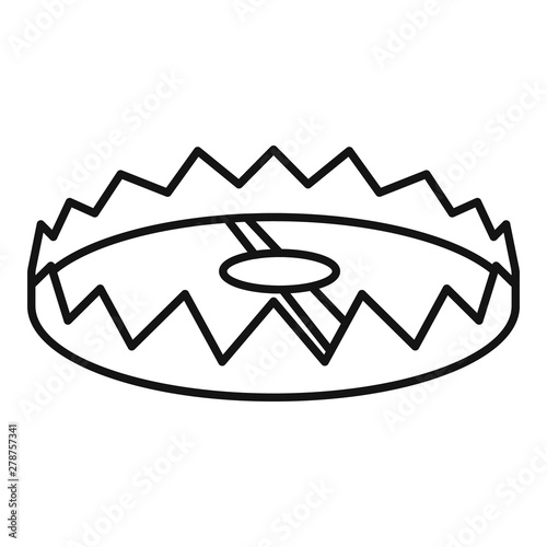 Round trap icon. Outline round trap vector icon for web design isolated on white background