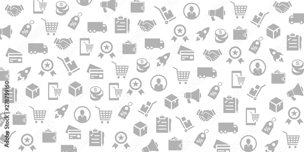 Vector set of design templates and elements for E Commerce tics in trendy linear style - Seamless patterns with linear icons related to E Commerce Vector set of design templates and elements for E Commerce tics in trendy linear style - Seamless patterns with linear icons related to E Commerce