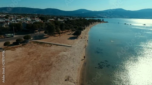 Beach and sea drone shot