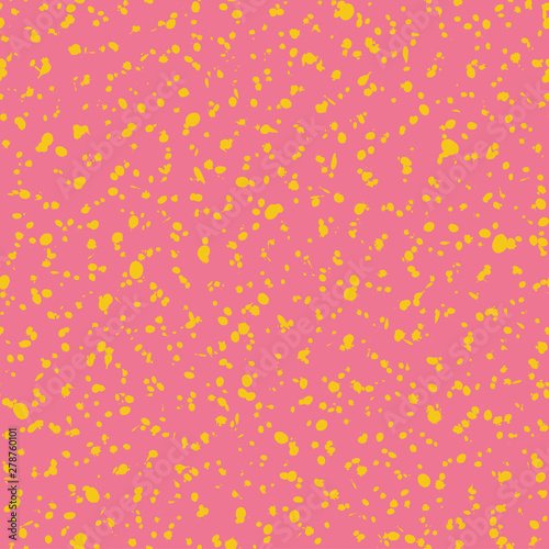 Seamless artistic creative splash blots pattern. yellow and pink abstract seamless ink stains untidy background. Vector illustration