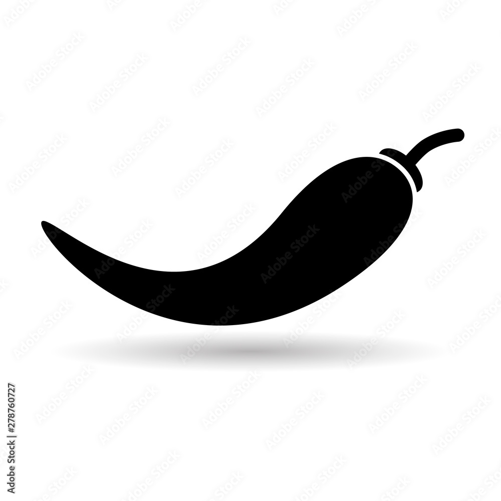 Chili pepper icon. Spicy vegetable illustration. Spicy mexican food. Web line icon. Jalapeno peppers symbol. Vector sign, pictogram isolated on white. Logo.