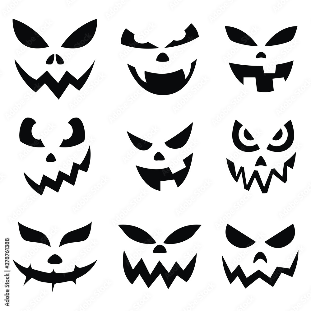 Halloween pumpkin faces smile and funny Halloween pumpkin faces smile and funny