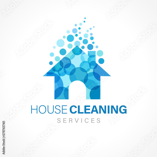 House cleaning business logo. Home cleaner company, housework vector illustration