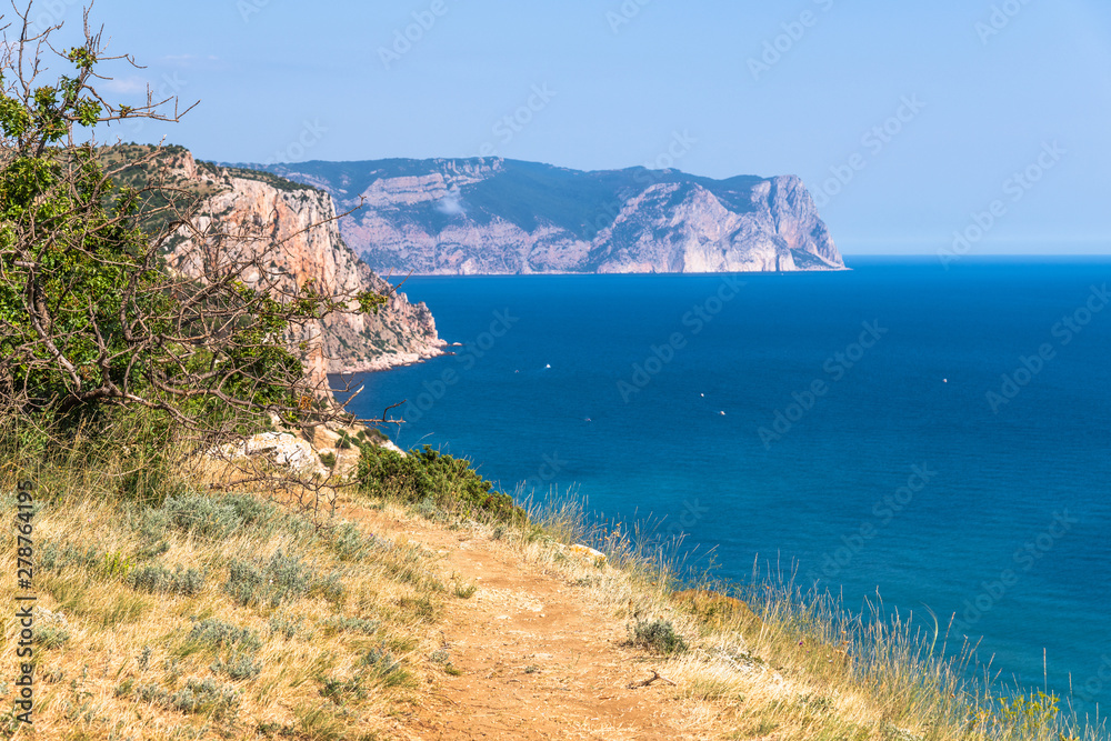 Landscape of the Black Sea coast in a Crimea. Aya Cape