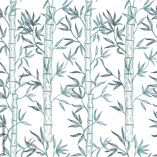 Fototapeta Naklejka Na Ścianę i Meble -  Seamless pattern with bamboo. Vector illustration. 