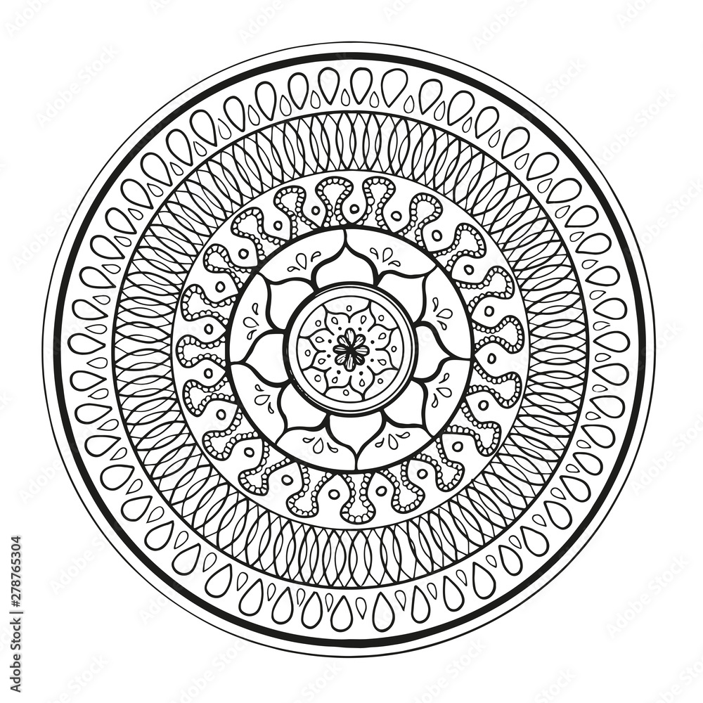 A hand painted mandala 004 - Vector illustration