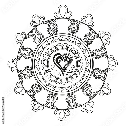 A hand painted mandala 017 - Vector illustration