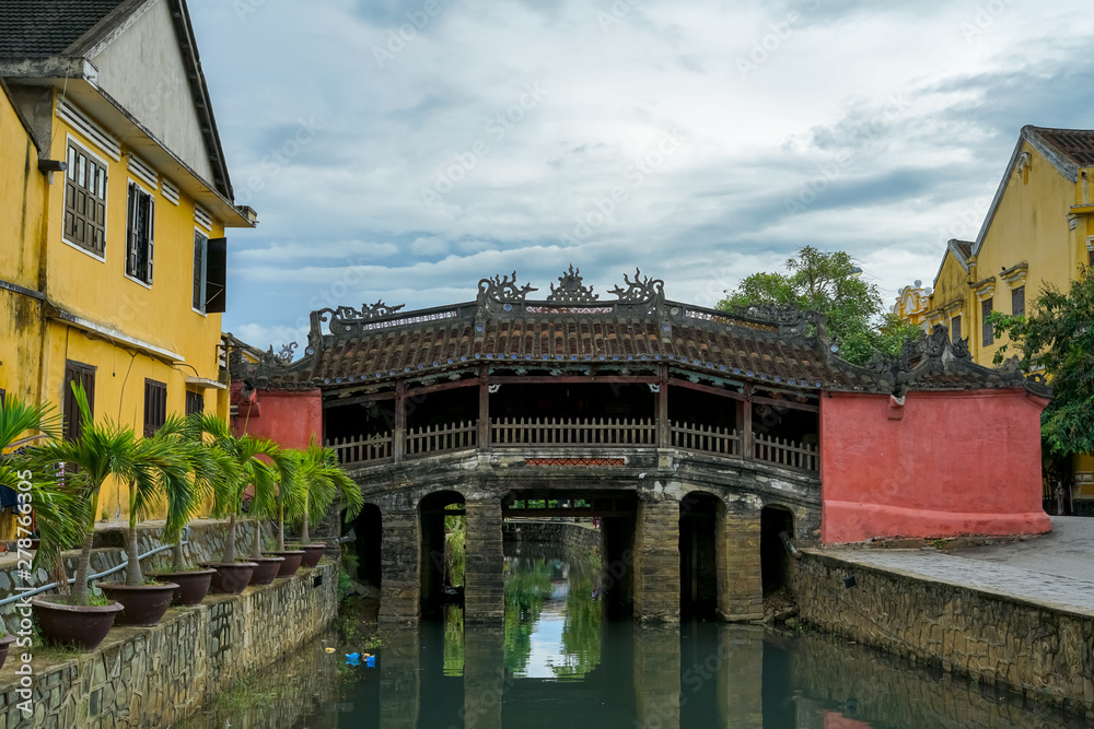 View of busy river in Hoi An, Vietnam. Hoi An is the World's Cultural heritage site, famous for mixed cultures and architecture.