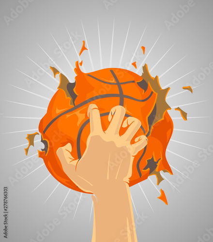 Hand Crushing Basketball Ball