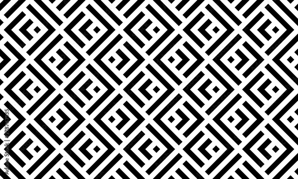 Abstract geometric pattern. A seamless vector background. White and black ornament. Graphic modern pattern. Simple lattice graphic design