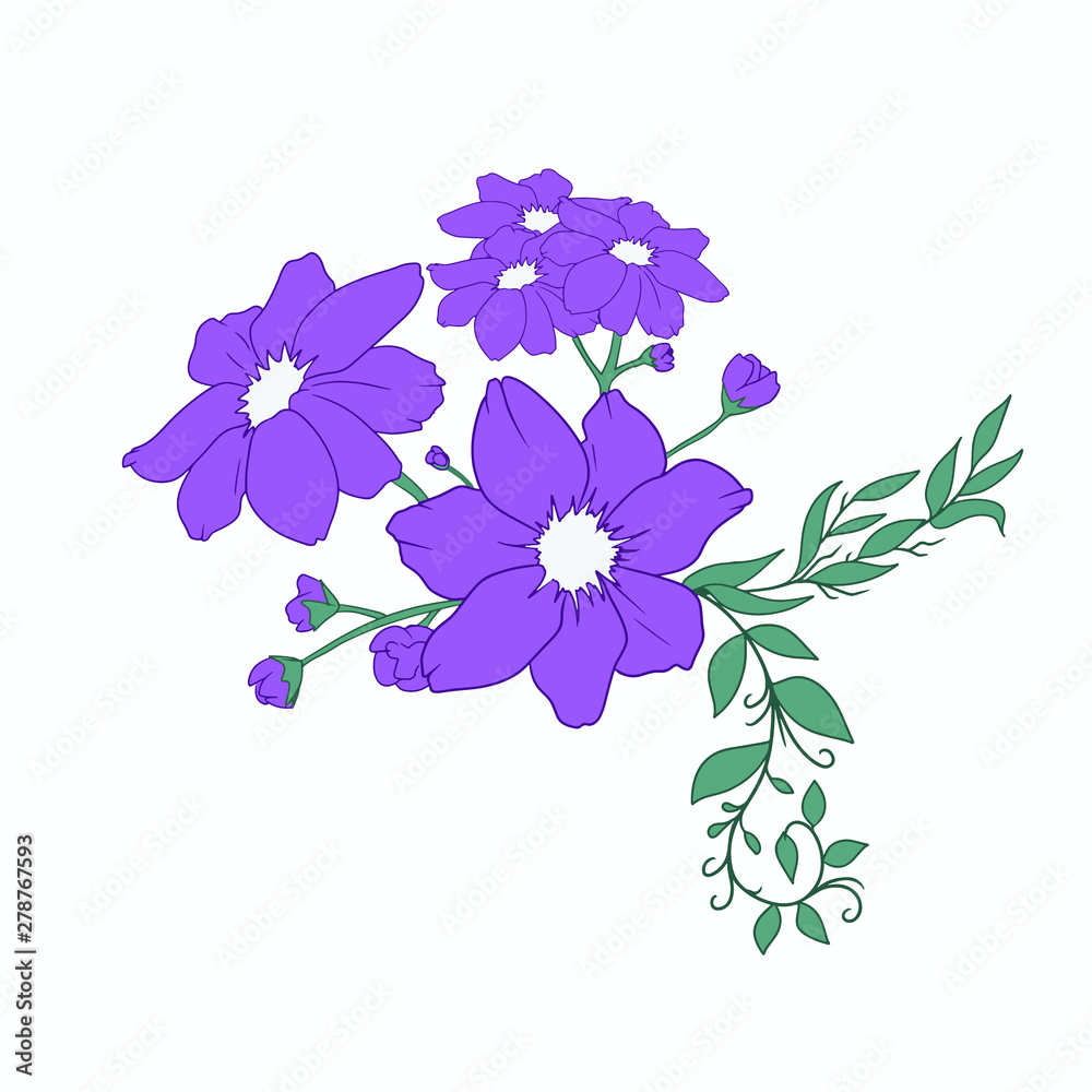 Fototapeta premium blue flowers isolated on white background