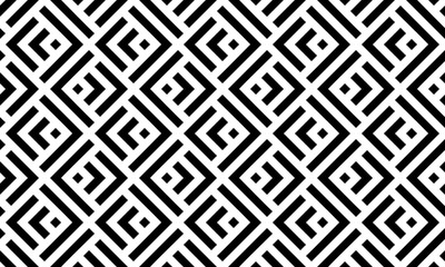 Fototapete Schwarz-weiße geometrische Muster Modernes Gittermuster Schwarz Weiss Ornament  © ELENA