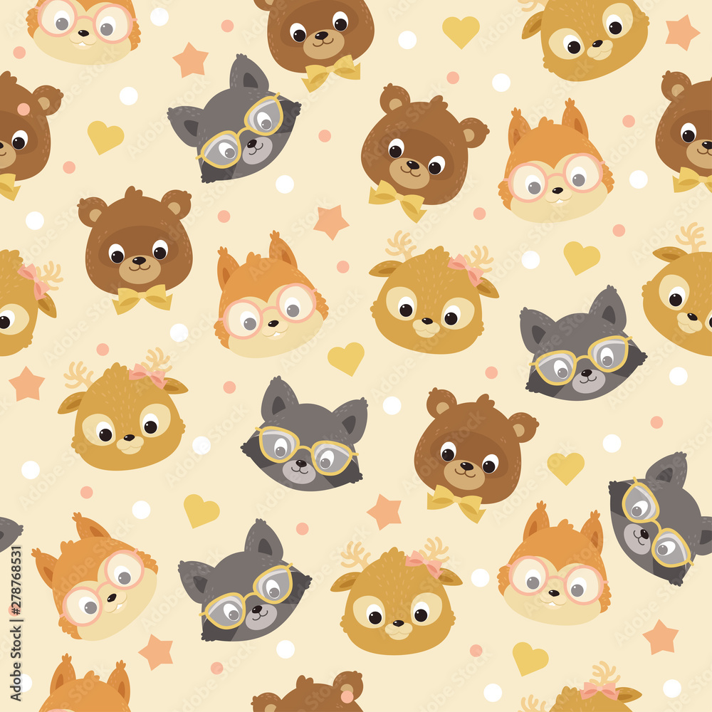 Forest/woodland animals seamless pattern. Forest/woodland animals seamless pattern.